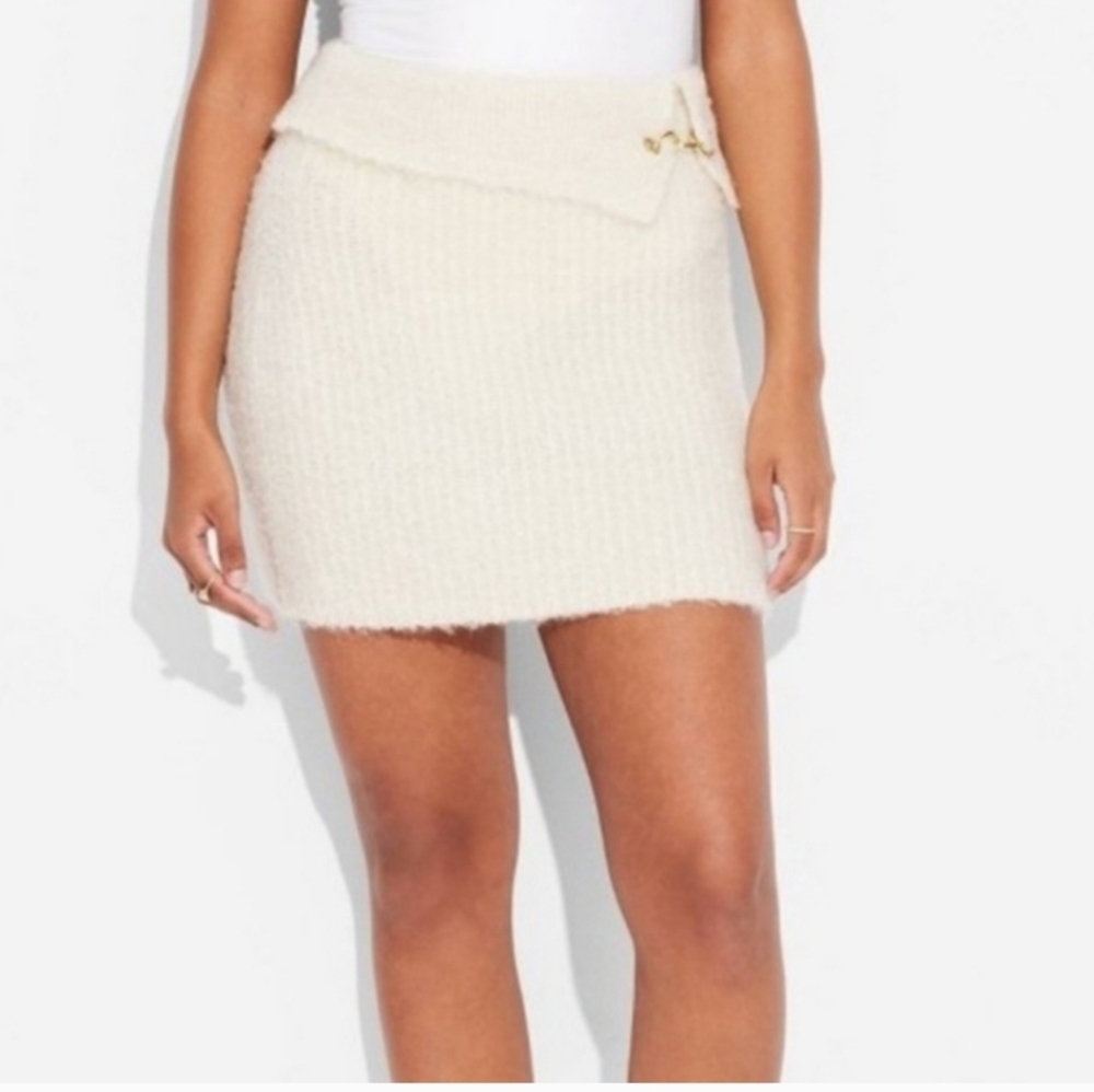 Women's L Boucle Mini Skirt - Wild Fable Off-White L